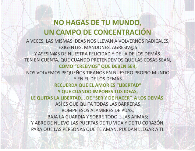 No hagas de tu mundo, un cambio de concentración Enero 22 de 2012